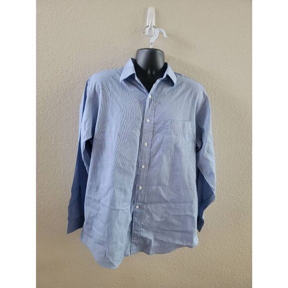 Daniel Cremieux Mens Richard Cotton Shirt Tailored Fit Button-Up Blue Size 17/35 - Picture 1 of 5